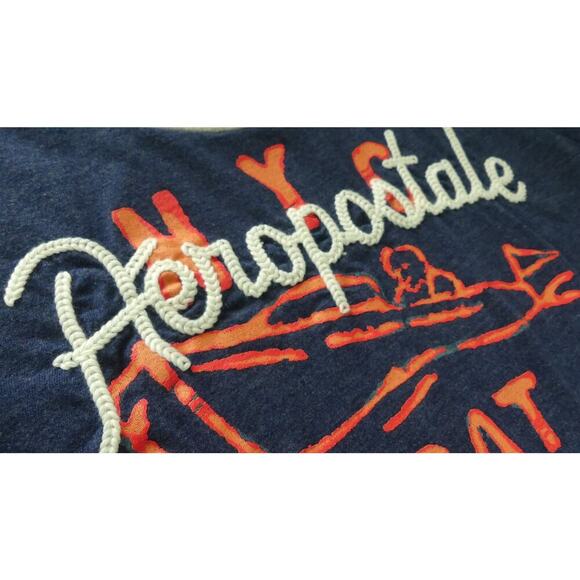 Aeropostale Boat Club T-Shirt Women's Sz XL Embroidered Graphic Navy Nautical - Picture 3 of 7
